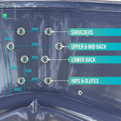 Square Wood Fired Hot Tub for 4-8 | Targeted Massage With 28 Hydro Jets | External Heater