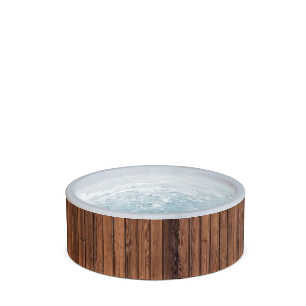 Ebeno Hot Tub Badefass für 3–4 Personen | flacher Hot Tub, nur 72 cm, konfigurierbar