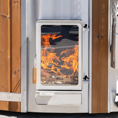 Wood-burning stove Verta with flames inside